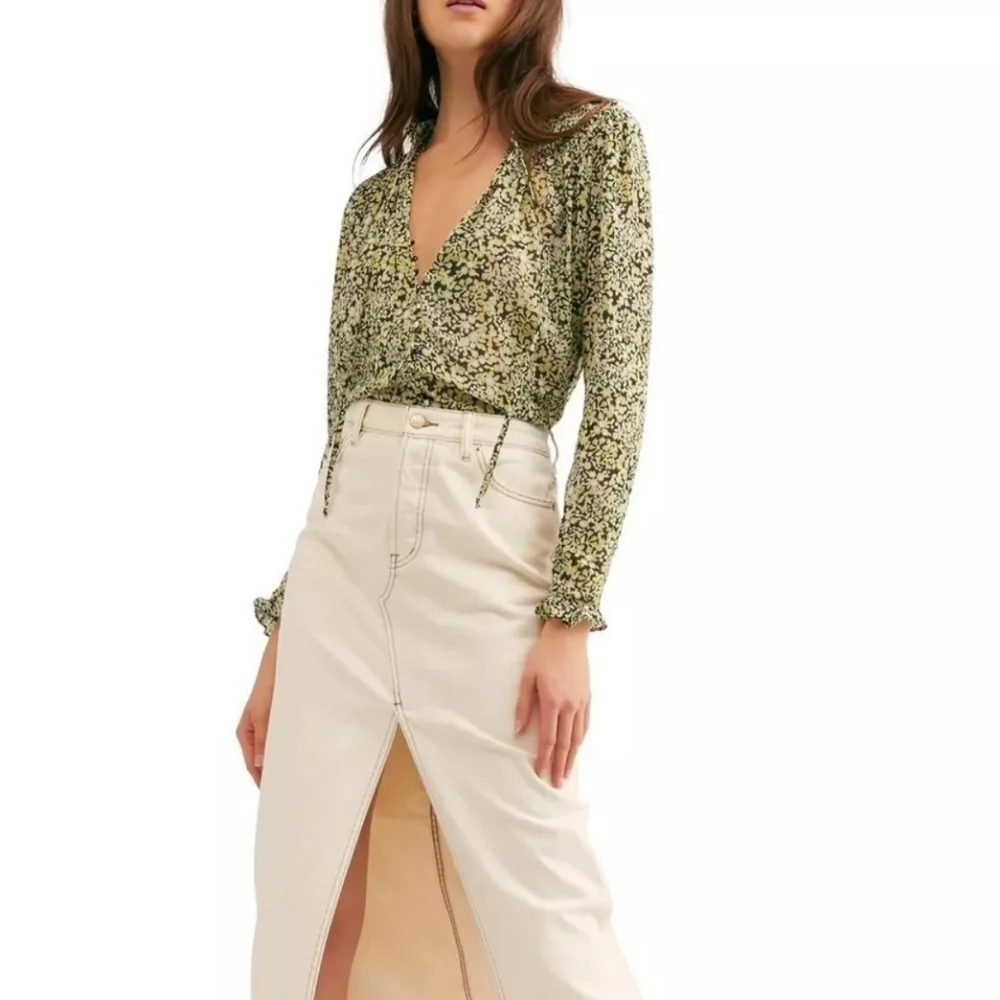 Free People Lela Floral Smocked Ruffle Blouse Floral XS - Picture 12 of 12